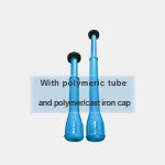 With polymeric tube and polymer/cast iron cap